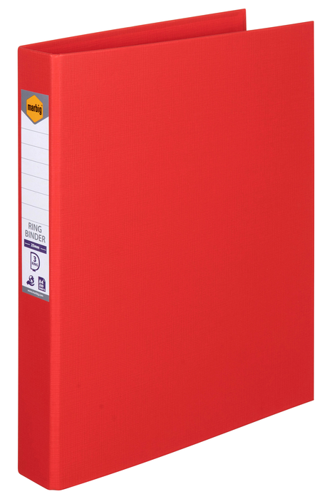 Marbig A4 PE Linen 25mm 3D Ring Binder, Red AO5023103