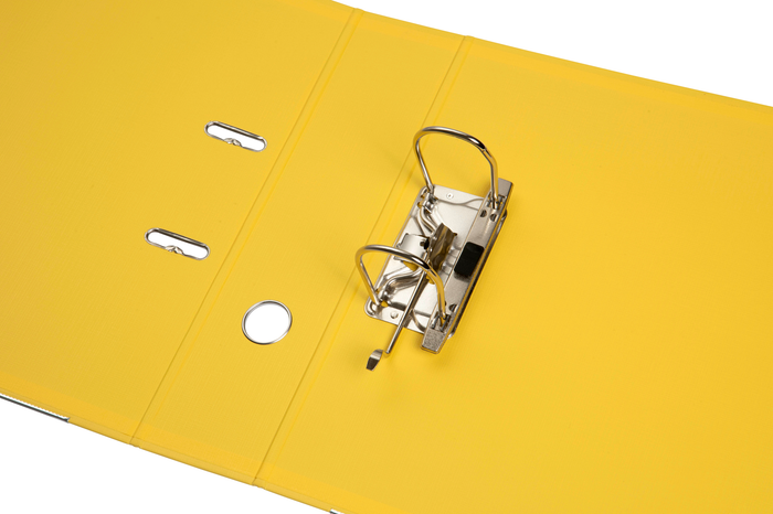 Marbig A4 Polyethylene (PE) Lever Arch File With Linen Finish Cover Lemon AO6601005