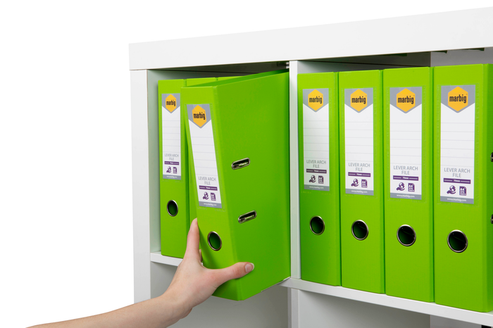 Marbig A4 Polyethylene (PE) Lever Arch File With Linen Finish Cover Lime AO6601032