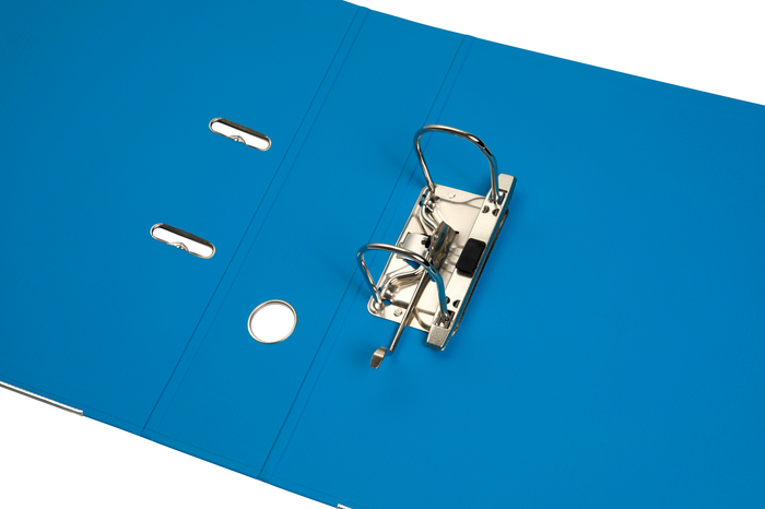 Marbig A4 Polyethylene (PE) Lever Arch File With Linen Finish Cover Sky Blue AO6601017