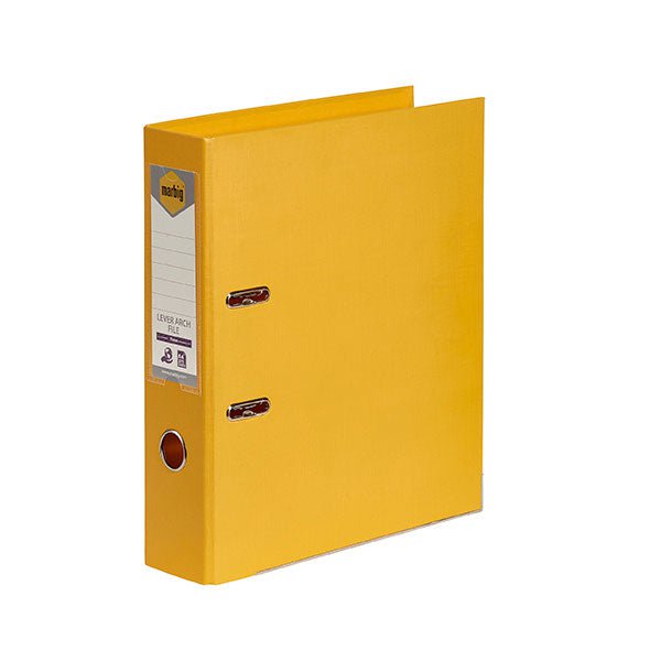 Marbig A4 Polyethylene (PE) Lever Arch File With Linen Finish Cover Yellow AO6601030