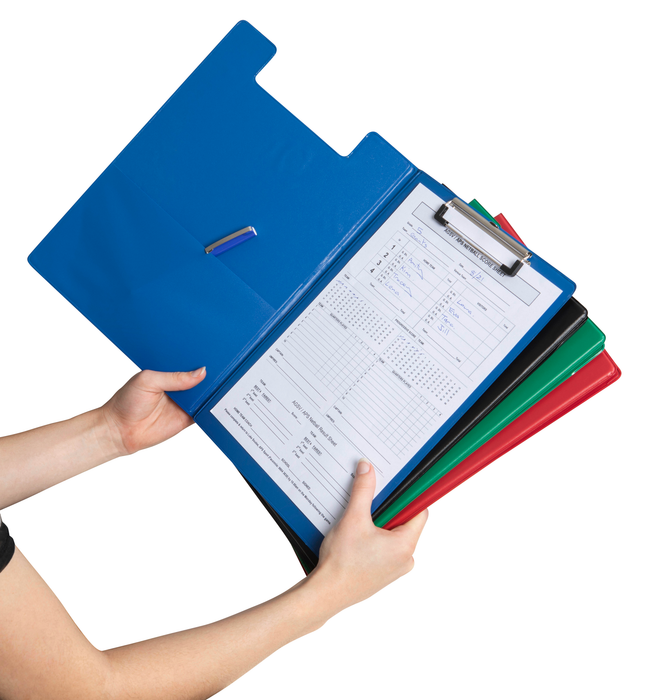 Marbig A4 Polypropylene Clipboard with Flap, Assorted Colours, Pack of 12 AO4300099