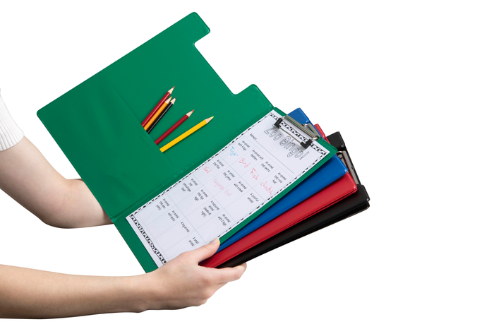 Marbig A4 Polypropylene Clipboard with Flap, Assorted Colours, Pack of 12 AO4300099