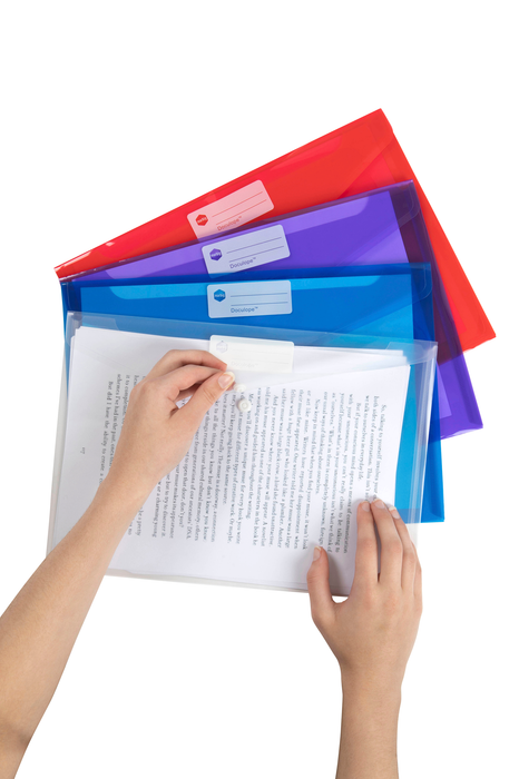 Marbig A4 Polypropylene Doculope Wallet, Assorted Colours x 10's pack AO2015099