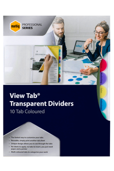 Marbig A4 Professional Clear Polypropylene Indices/Divider, 10 Tabs AO37830A