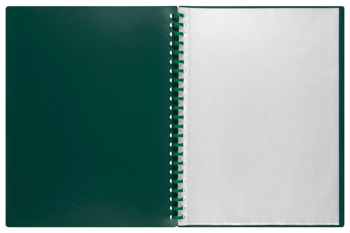 Marbig A4 Refillable Display Book 20 pocket Dark Green AO2007028