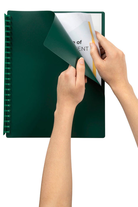 Marbig A4 Refillable Display Book 20 pocket Dark Green AO2007028