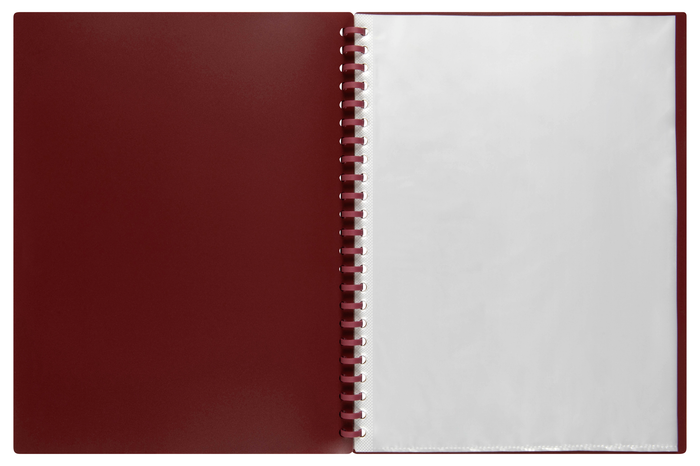 Marbig A4 Refillable Display Book 20 pocket Maroon AO2007021