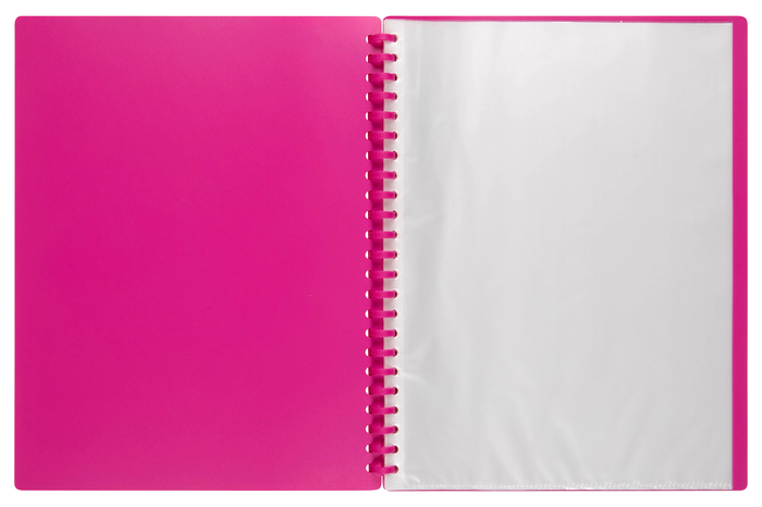 Marbig A4 Refillable Display Book 20 pocket Pink AO2007009