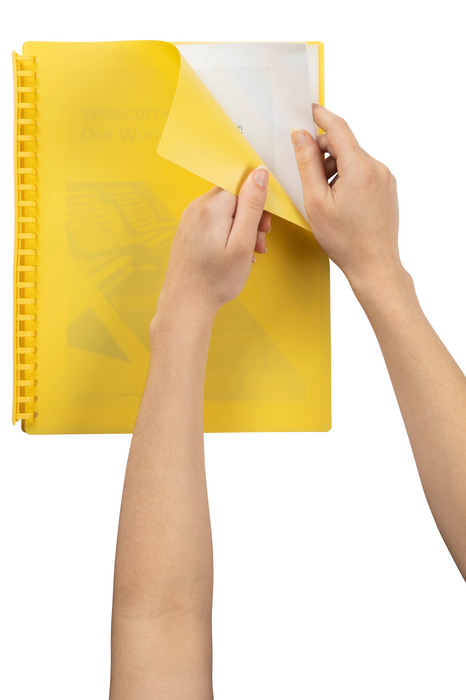 Marbig A4 Refillable Display Book 20 pocket Yellow AO2007005