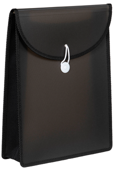 Marbig A4 Top Load Filing Pocket with Cord Closure Smoke AO9007102