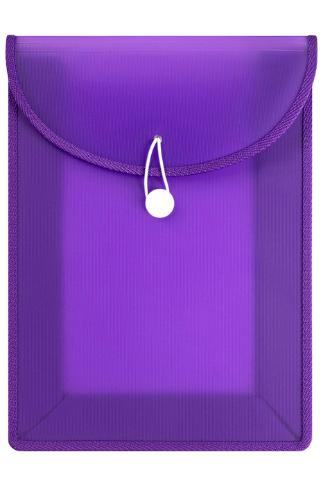 Marbig A4 Top Load Filing Pocket with Cord Closure Violet AO9017119