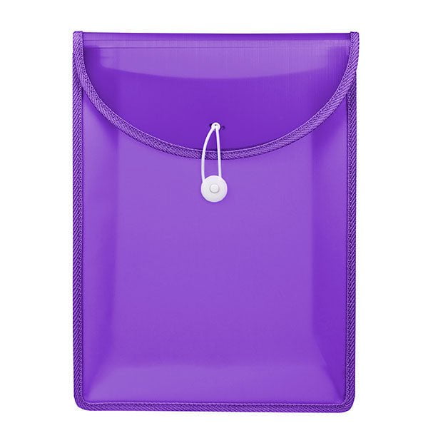 Marbig A4 Top Load Filing Pocket with Cord Closure Violet AO9017119