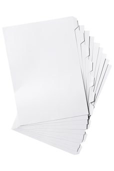 Marbig A4 Unpunched White Cardboard Indices/Divider, 10 Tabs AO37405F