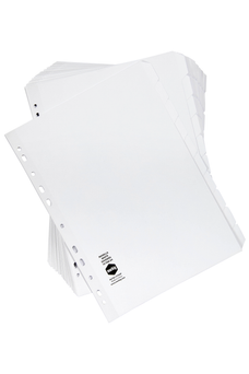 Marbig A4 White Cardboard Indices/Divider, 10 Tabs x 20's pack AO37420F