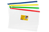 Marbig A4 Zip Clear, 335mm x 245mm, Assorted Colours Zip x 12's pack AO9008099