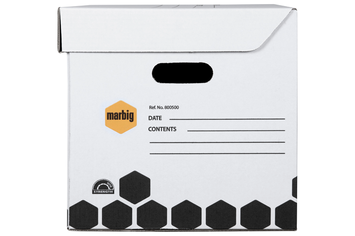 Marbig Binder Archive Box Black & White AO800500