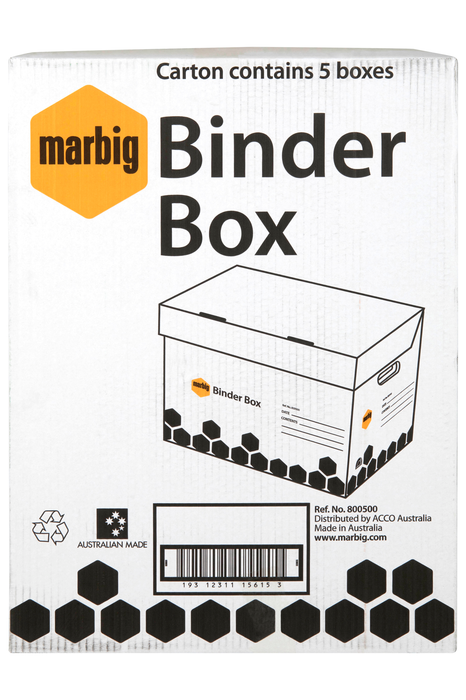 Marbig Binder Archive Box Black & White AO800500