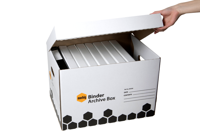 Marbig Binder Archive Box Black & White AO800500