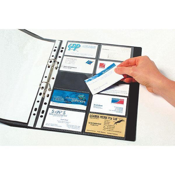 Marbig Business Card Holder Refill Pockets x 10 Sheets AO25715