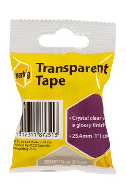 Marbig Clear General Purpose Tape 18mm x 33m AO87251