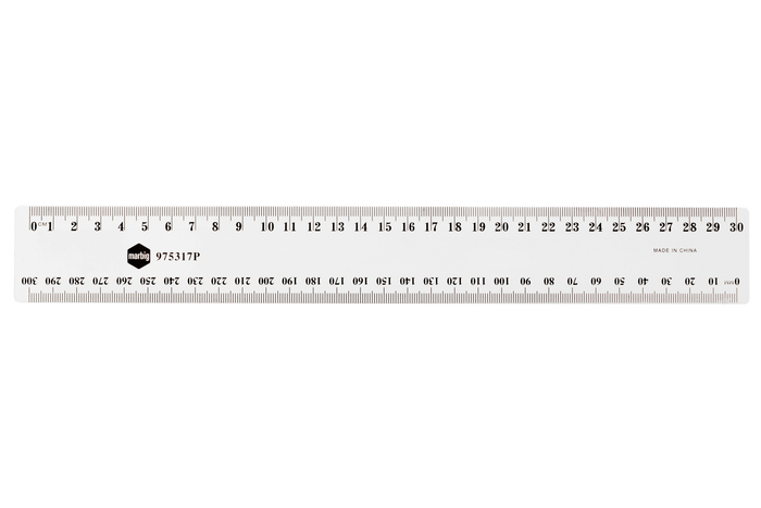Marbig Clear Plastic Ruler 30cm x Pack of 24 (975317P) AO975317P