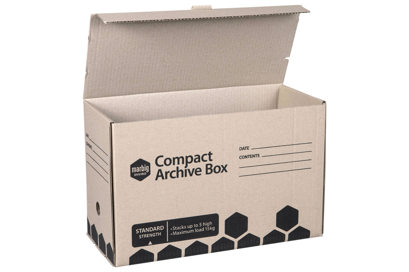 Marbig Enviro Compact Archive Box, 410L x 180W x 260H mm, Pack of 5 ...