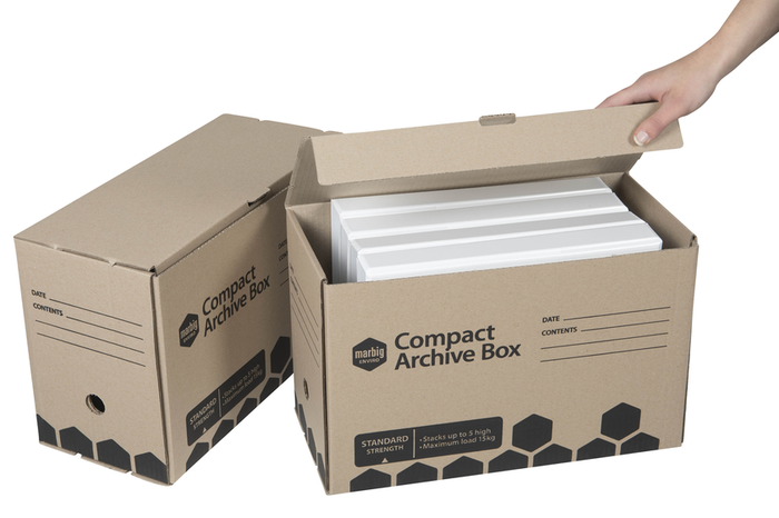 Marbig Enviro Compact Archive Box, 410L x 180W x 260H mm, Pack of 5 AO80075