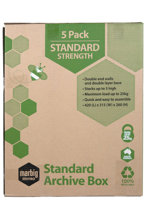 Marbig Enviro Standard Archive Box, Pack of 5 AO80020F/5