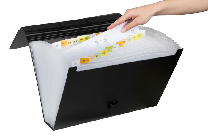 Marbig Foolscap 26 Pocket Expanding Case Black AO9006802