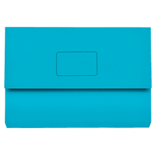 Marbig Foolscap Cardboard Document Wallet, 30mm Gusset, Blue, Pack of 50's AO4004001