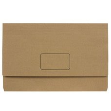 Marbig Foolscap Cardboard Document Wallet, 30mm Gusset, Enviro Kraft, 10's pack AO4003104