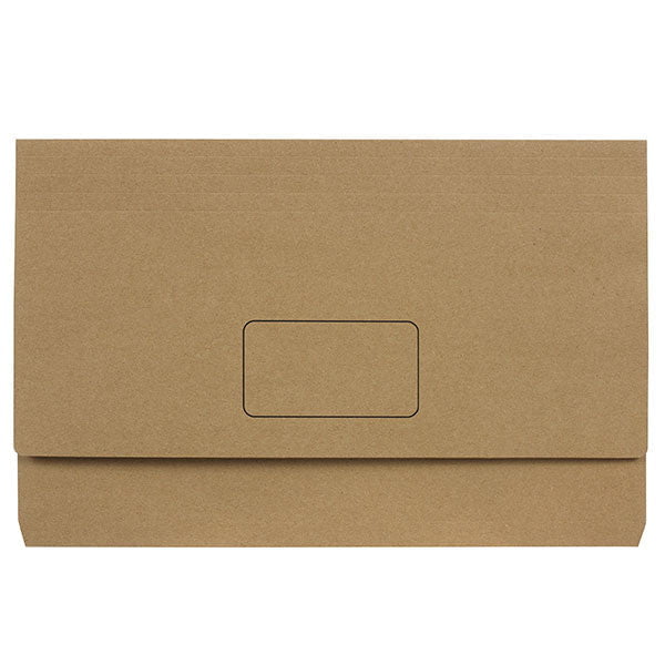 Marbig Foolscap Cardboard Document Wallet, 30mm Gusset, Enviro Kraft, 10's pack AO4003104