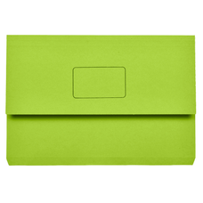 Marbig Foolscap Cardboard Document Wallet, 30mm Gusset, Green, Pack of 50's AO4004004