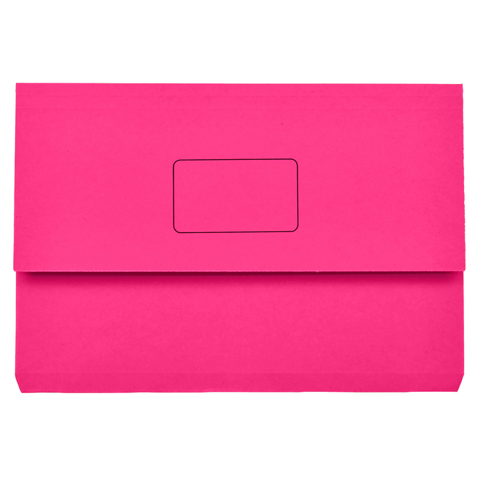 Marbig Foolscap Cardboard Document Wallet, 30mm Gusset, Pink, Pack of 50's AO4004009
