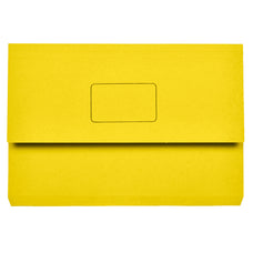 Marbig Foolscap Cardboard Document Wallet, 30mm Gusset, Yellow, Pack of 50's AO4004005