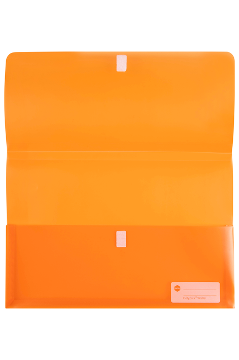 Marbig Foolscap Polypick Translucent Wallet Orange AO2310006