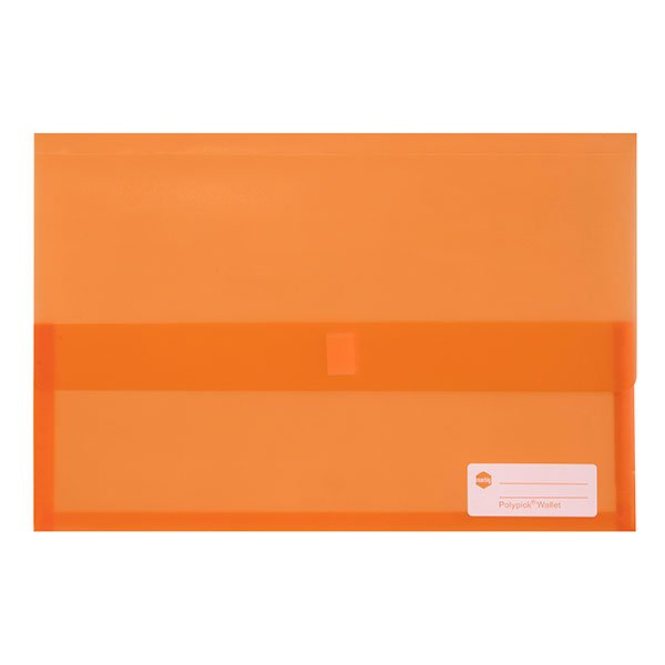 Marbig Foolscap Polypick Translucent Wallet Orange AO2310006