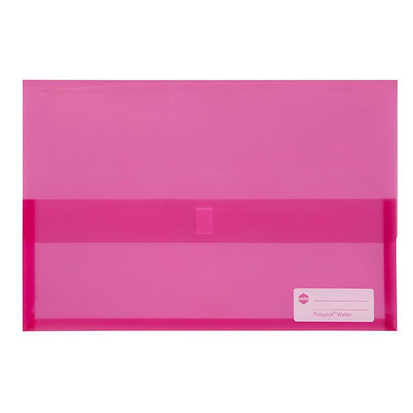 Marbig Foolscap Polypick Translucent Wallet Pink AO2310009