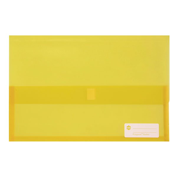 Marbig Foolscap Polypick Translucent Wallet Yellow AO2310005
