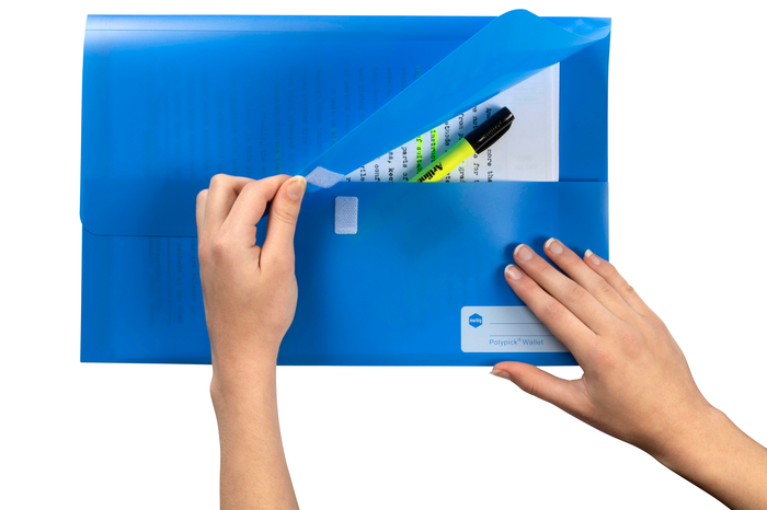 Marbig Foolscap Polypick Wallet Blue AO2011001