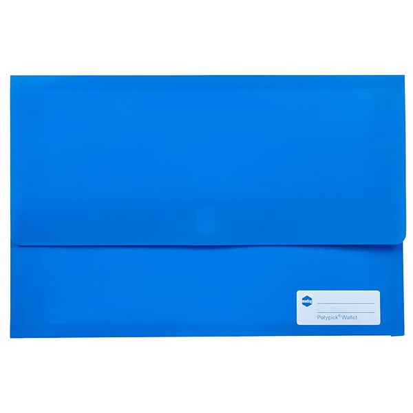 Marbig Foolscap Polypick Wallet Blue AO2011001
