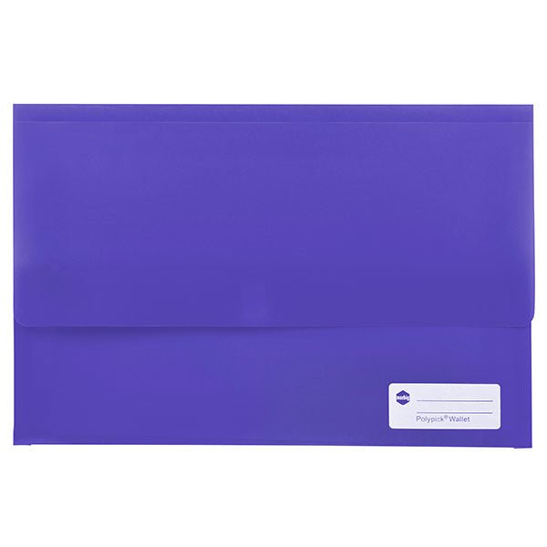 Marbig Foolscap Polypick Wallet Purple AO2011019