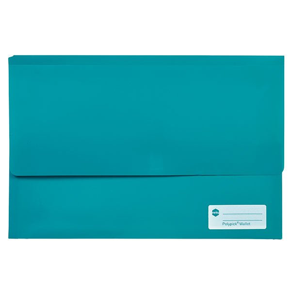 Marbig Foolscap Polypick Wallet Teal AO2011004