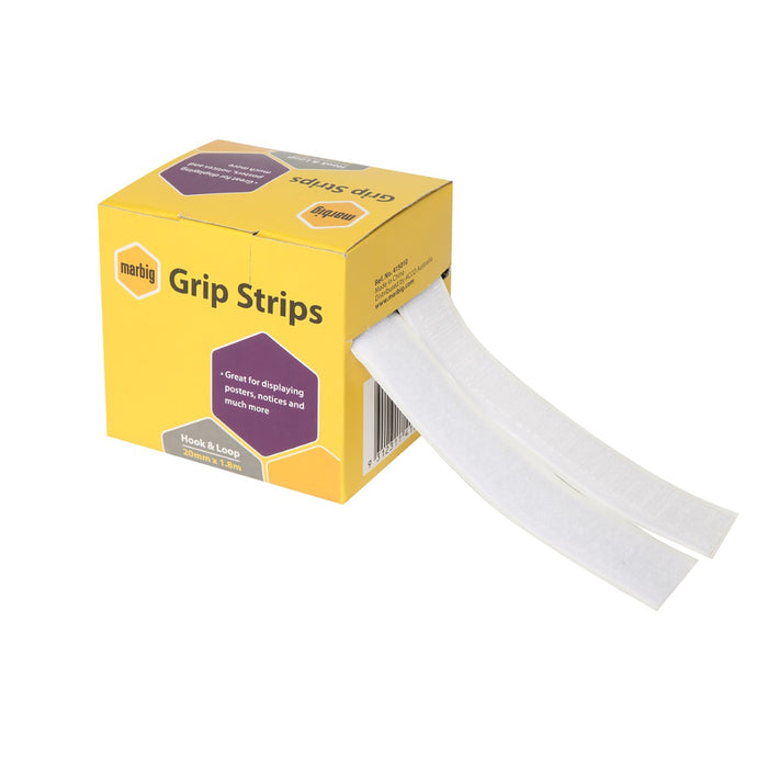Marbig Hook & Loop Grip Strips Hook & Loop 20mm x 1.8m AO415010