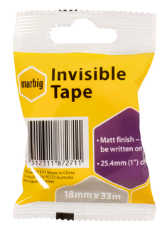 Marbig Invisible Tape 18mm x 33mt (87271) AO87271