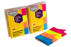 Marbig Neon Transparent Page Marker, 20 x 50mm, Pack of 160 Tabs AO1811405