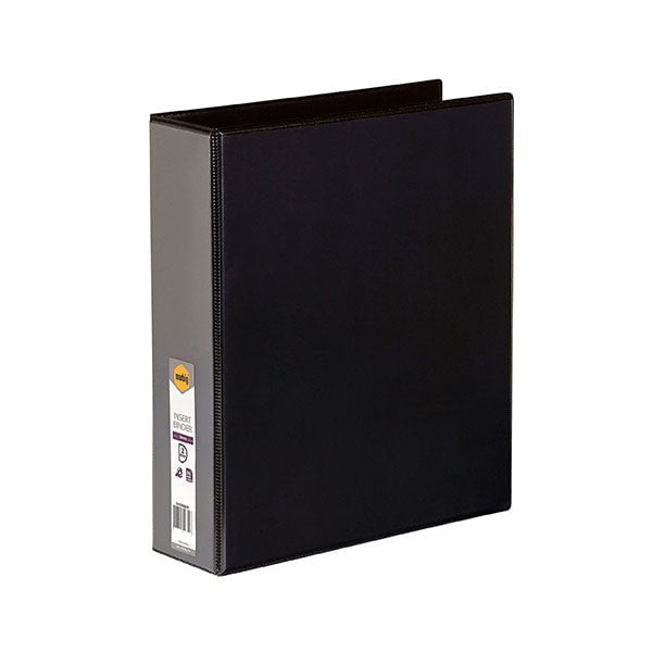 Marbig Overlay Insert Cover A4 Ring Binder 2/50 - Black AO5422002B