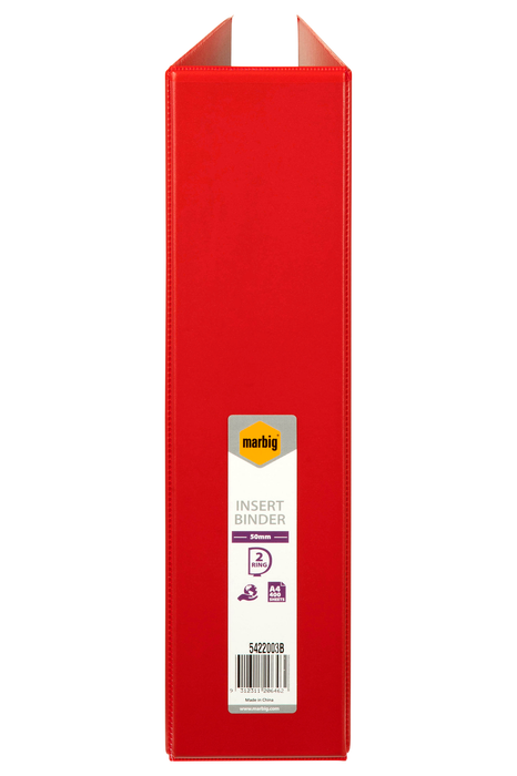 Marbig Overlay Insert Cover A4 Ring Binder 2/50 - Red AO5422003B
