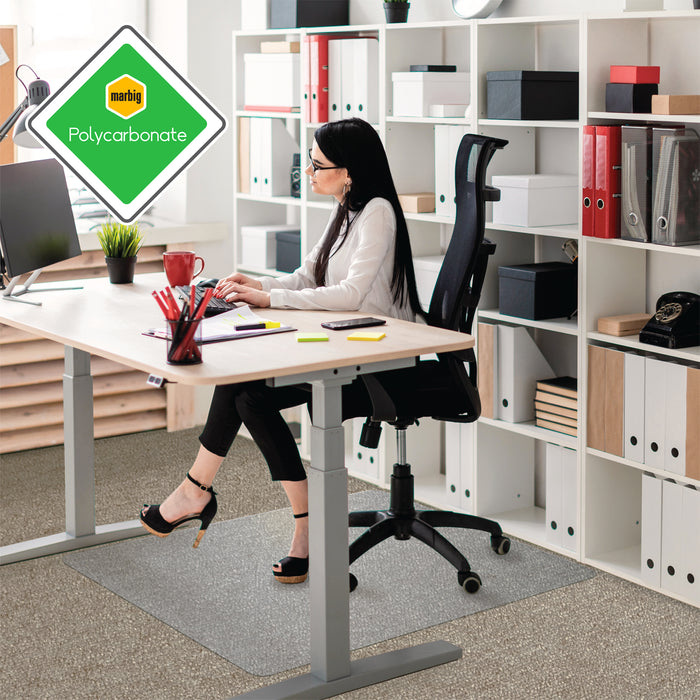 Marbig Polycarbonate Upto 12mm Carpet Chairmat 900 x 1200mm AO87190